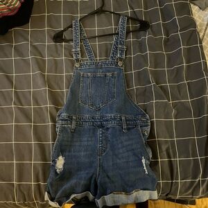Old Navy Blue Denim Overall Shorts